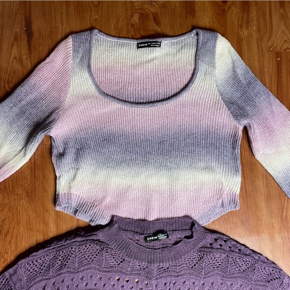 Purple Cropped Sweater Bundle - Size M/L Shein - Picture 3 of 5